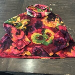 Colorful Floral Turtleneck Sweater